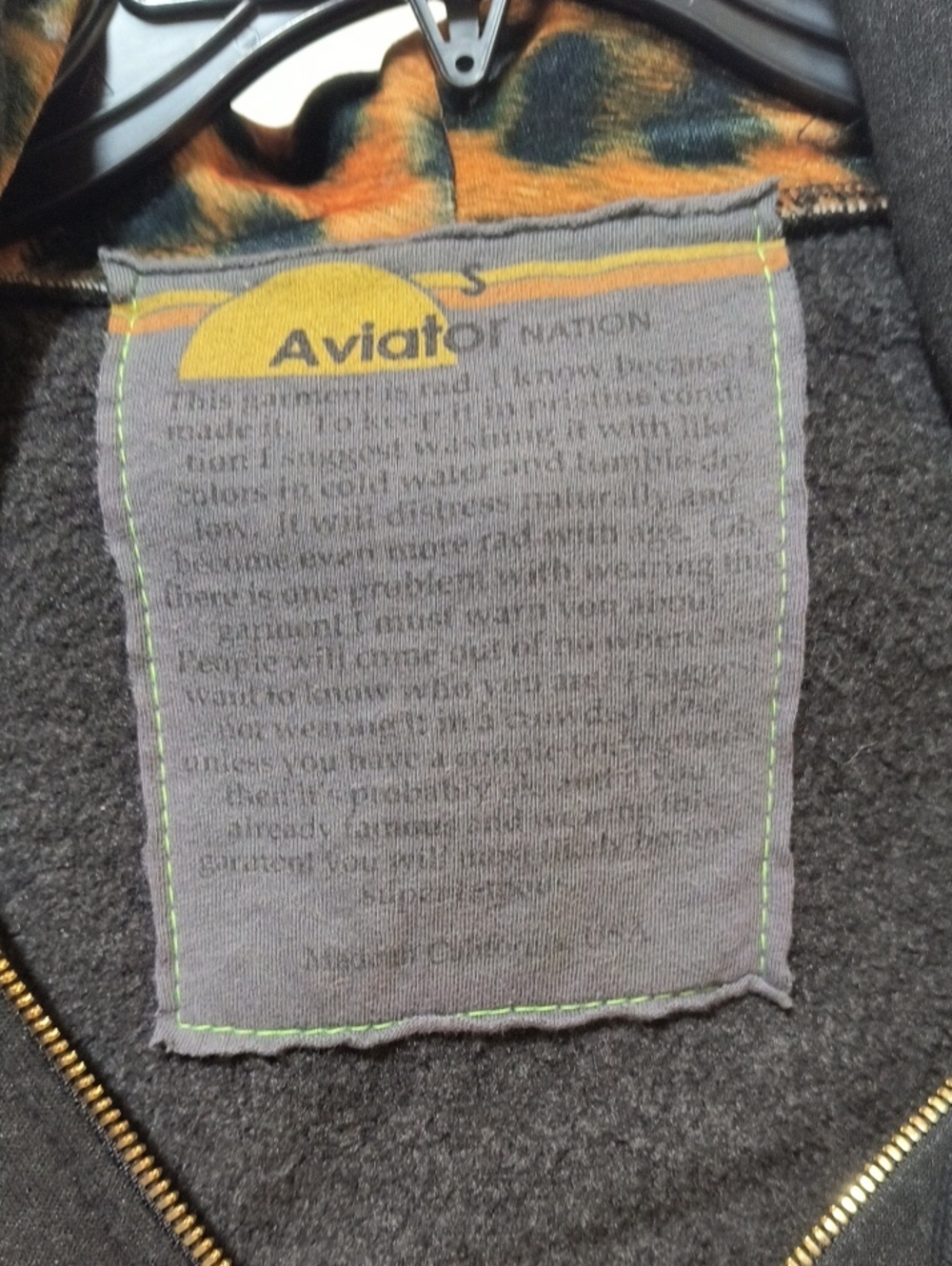Aviator Nation Cheetah Stripe Sweatshirt - Black // Cheetah Size S - Picture 5 of 6